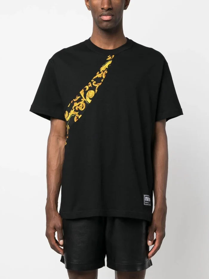 VERSACE MEN Baroque Panel Pattern Print Black/Gold - MAISONDEFASHION.COM