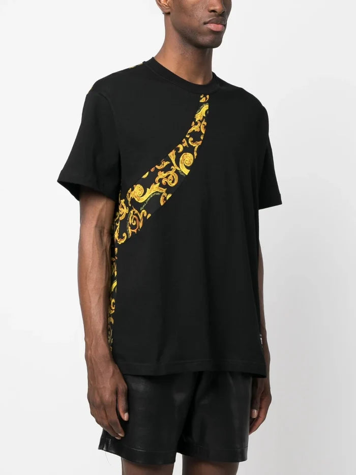 VERSACE MEN Baroque Panel Pattern Print Black/Gold - MAISONDEFASHION.COM