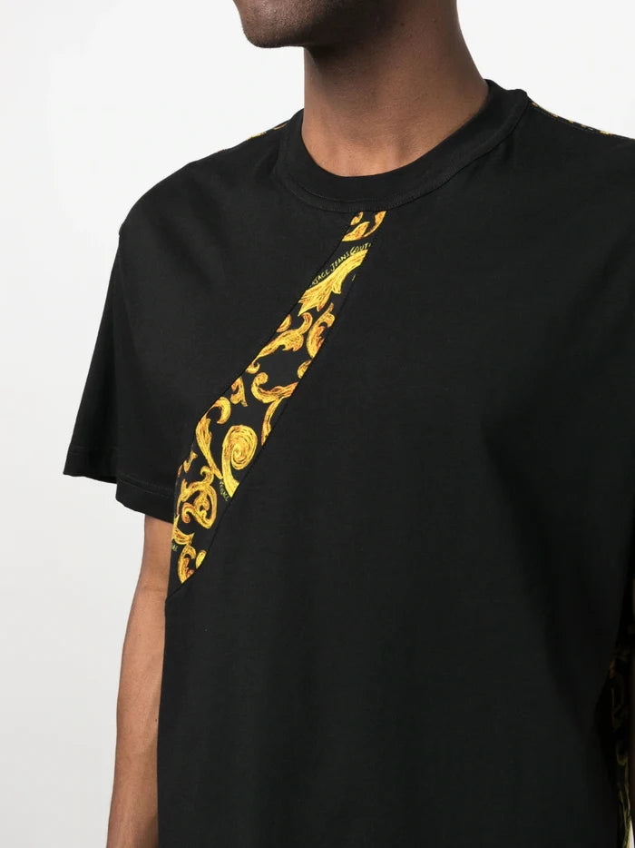 VERSACE MEN Baroque Panel Pattern Print Black/Gold - MAISONDEFASHION.COM