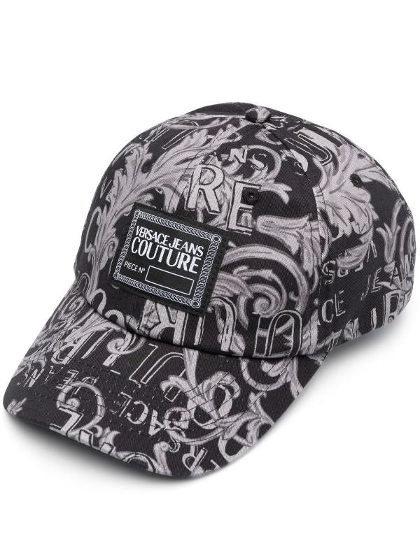 VERSACE Baroque-print Baseball Cap Black/Black - MAISONDEFASHION.COM