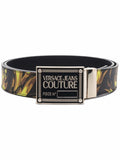 VERSACE JEANS COUTURE Baroque Print Buckle Belt - MAISONDEFASHION.COM