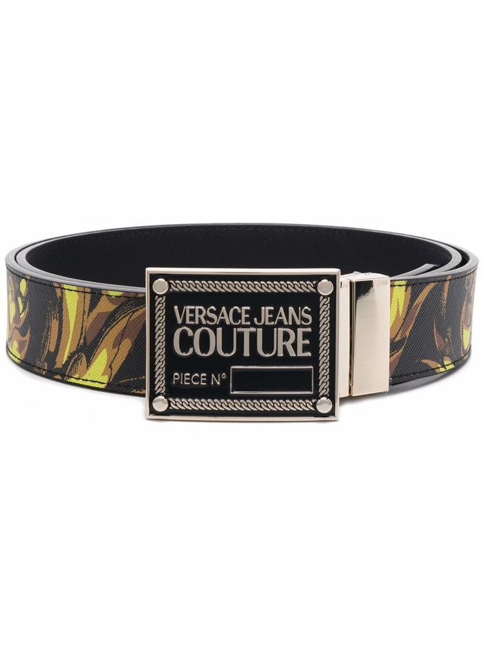 VERSACE JEANS COUTURE Baroque Print Buckle Belt - MAISONDEFASHION.COM
