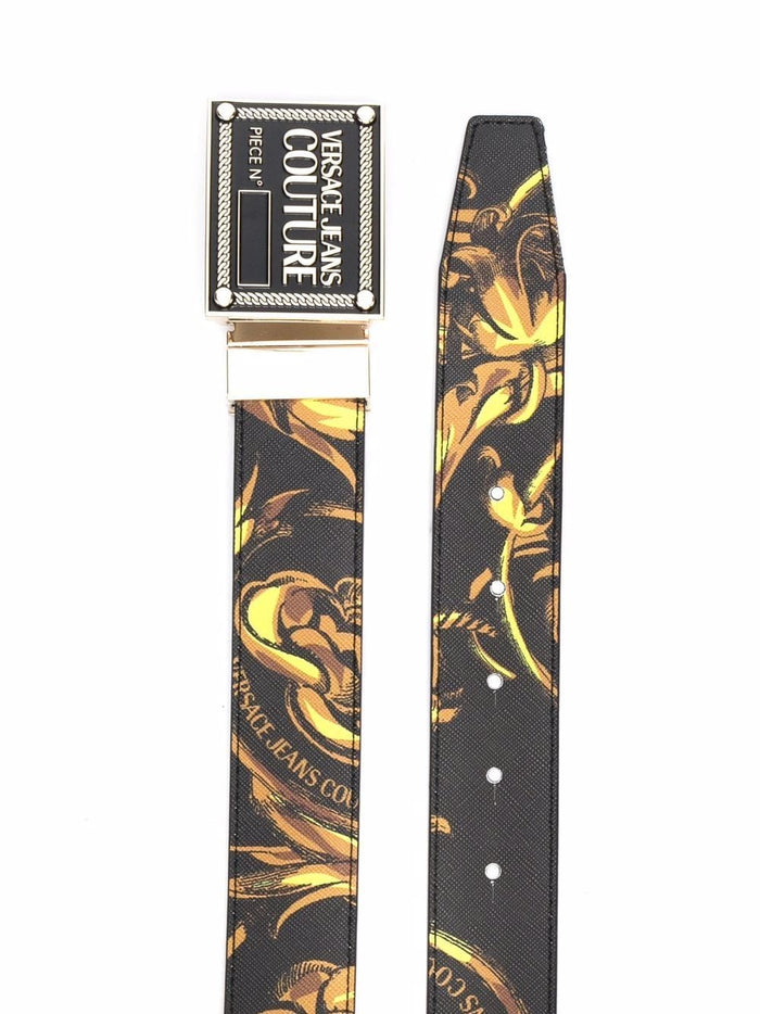 VERSACE JEANS COUTURE Baroque Print Buckle Belt - MAISONDEFASHION.COM
