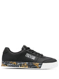 VERSACE Baroque-Print Lace Up Sneakers Black - MAISONDEFASHION.COM