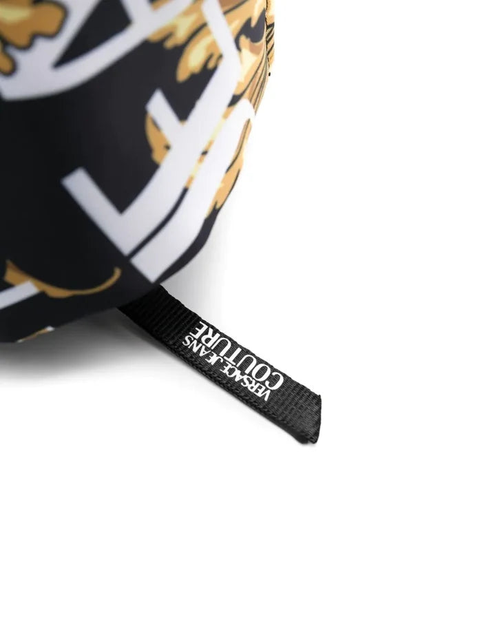 VERSACE Baroque Print Neoprene Belt Bag Black - MAISONDEFASHION.COM