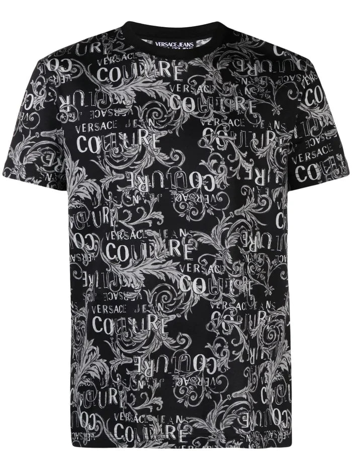 VERSACE MEN Baroque Print T-Shirt Black/White - MAISONDEFASHION.COM
