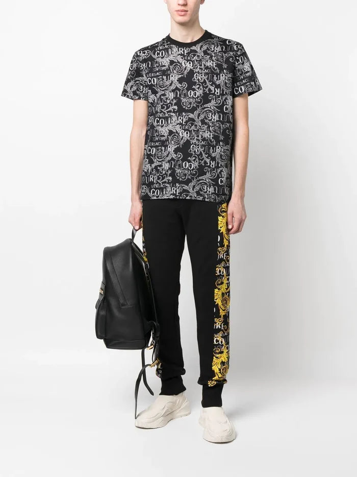 VERSACE MEN Baroque Print T-Shirt Black/White - MAISONDEFASHION.COM