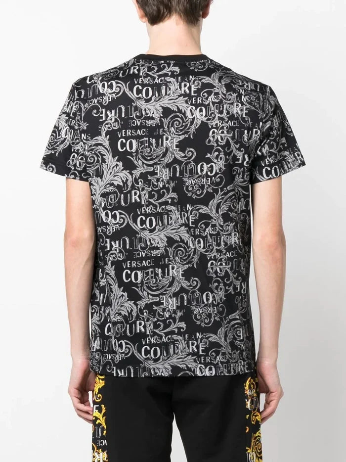 VERSACE MEN Baroque Print T-Shirt Black/White - MAISONDEFASHION.COM