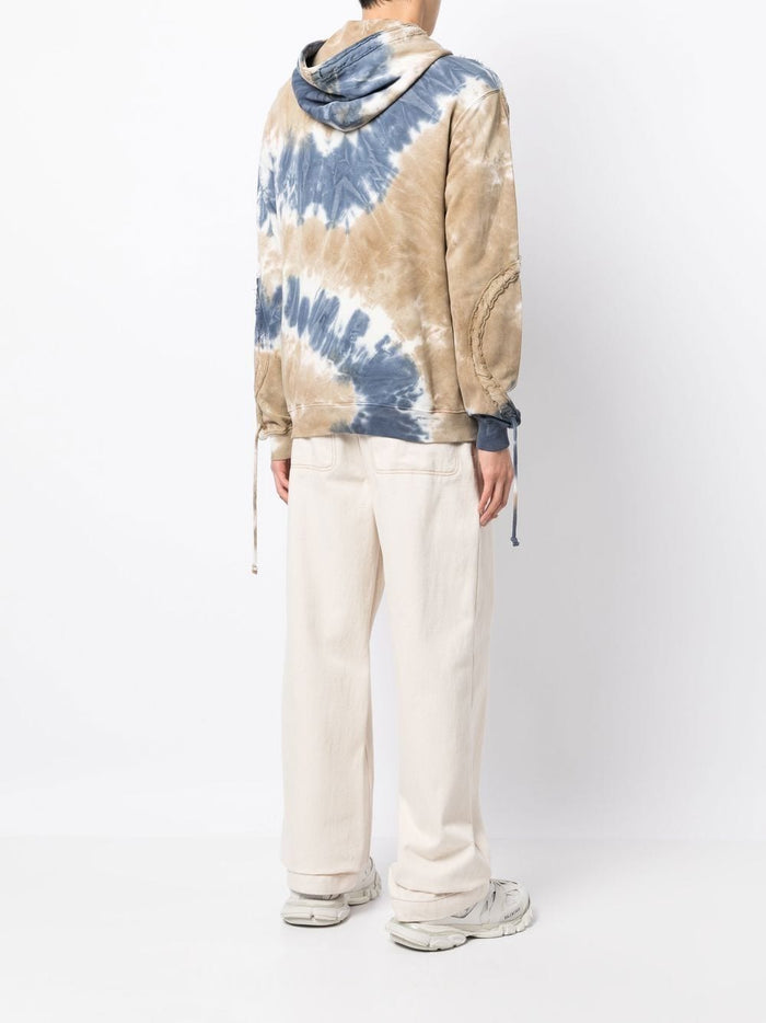 BLUEMARBLE Tie-dye print hoodie Blue Brown - MAISONDEFASHION.COM