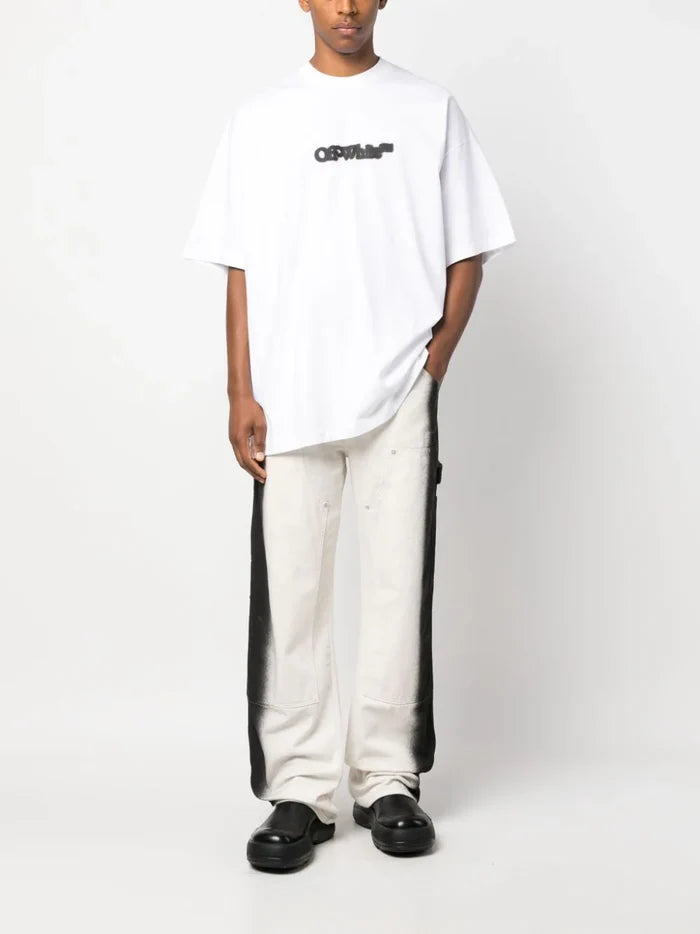 OFF-WHITE MEN Blurr Book Over S/S T-Shirt White/Black - MAISONDEFASHION.COM