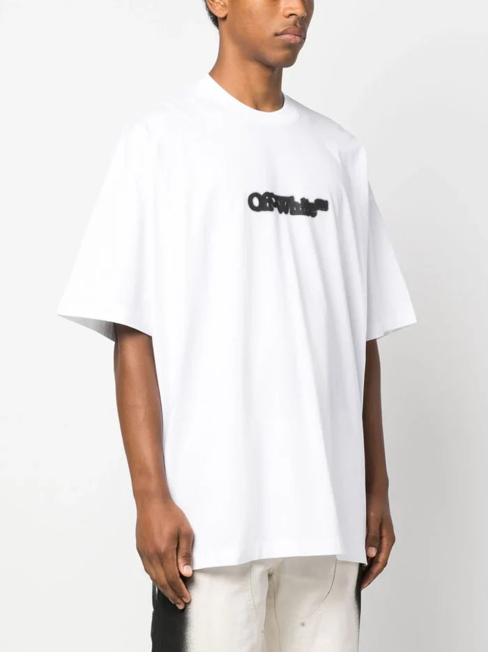 OFF-WHITE MEN Blurr Book Over S/S T-Shirt White/Black - MAISONDEFASHION.COM