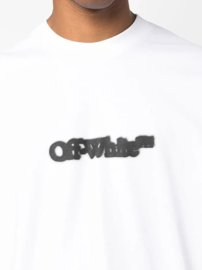 OFF-WHITE MEN Blurr Book Over S/S T-Shirt White/Black - MAISONDEFASHION.COM