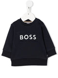 BOSS BABY Embossed Logo Jumper Navy - MAISONDEFASHION.COM