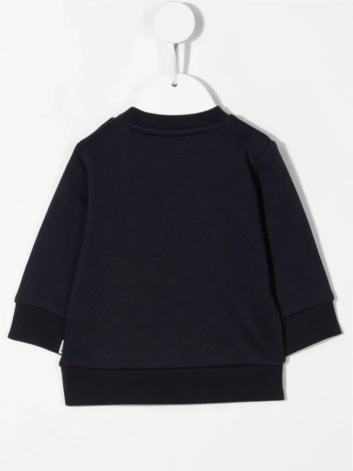 BOSS BABY Embossed Logo Jumper Navy - MAISONDEFASHION.COM