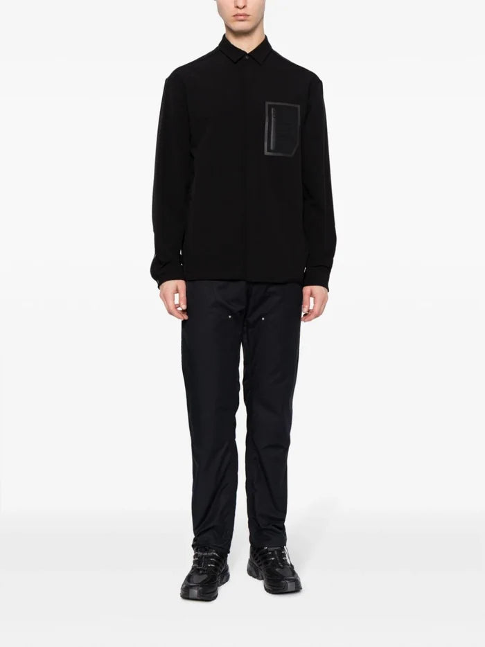 BOSS MEN Burel X Fabric Shell Long-sleeved Over-Shirt Black - MAISONDEFASHION.COM