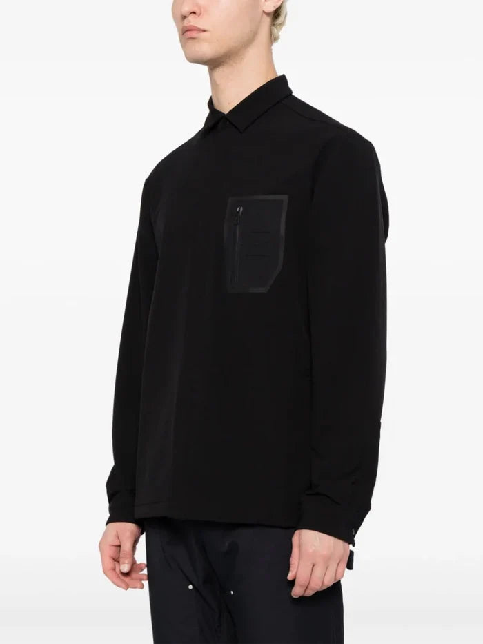 BOSS MEN Burel X Fabric Shell Long-sleeved Over-Shirt Black - MAISONDEFASHION.COM