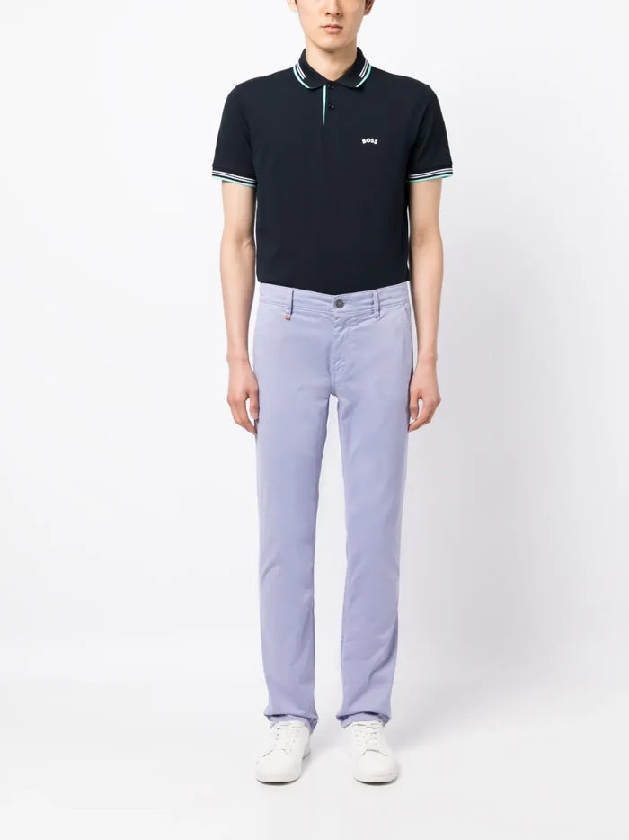 BOSS Chest Logo-print Detail Polo Shirt Dark Blue - MAISONDEFASHION.COM