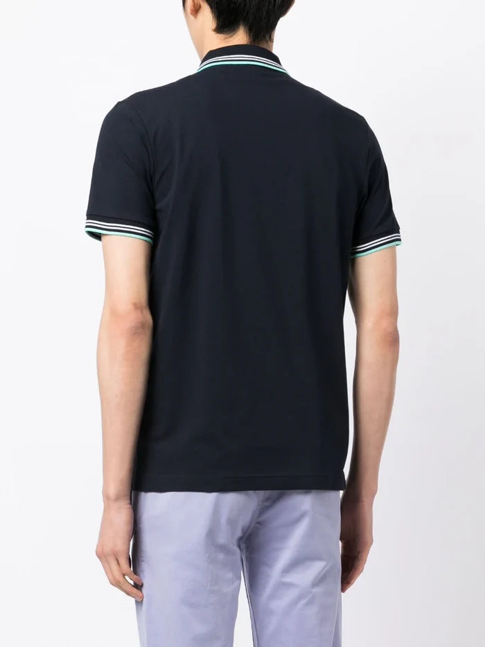 BOSS Chest Logo-print Detail Polo Shirt Dark Blue - MAISONDEFASHION.COM