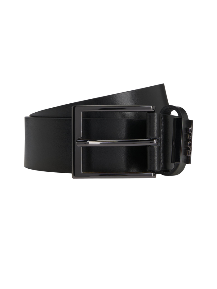 BOSS Cole Ant Leather Belt Black - MAISONDEFASHION.COM