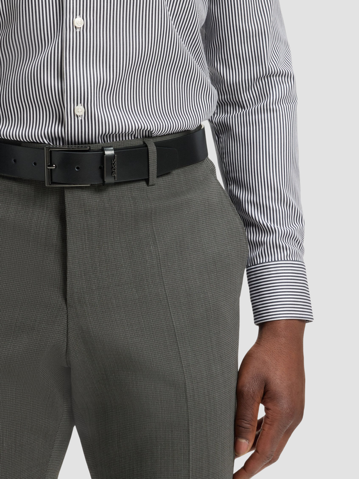 BOSS Cole Ant Leather Belt Black - MAISONDEFASHION.COM