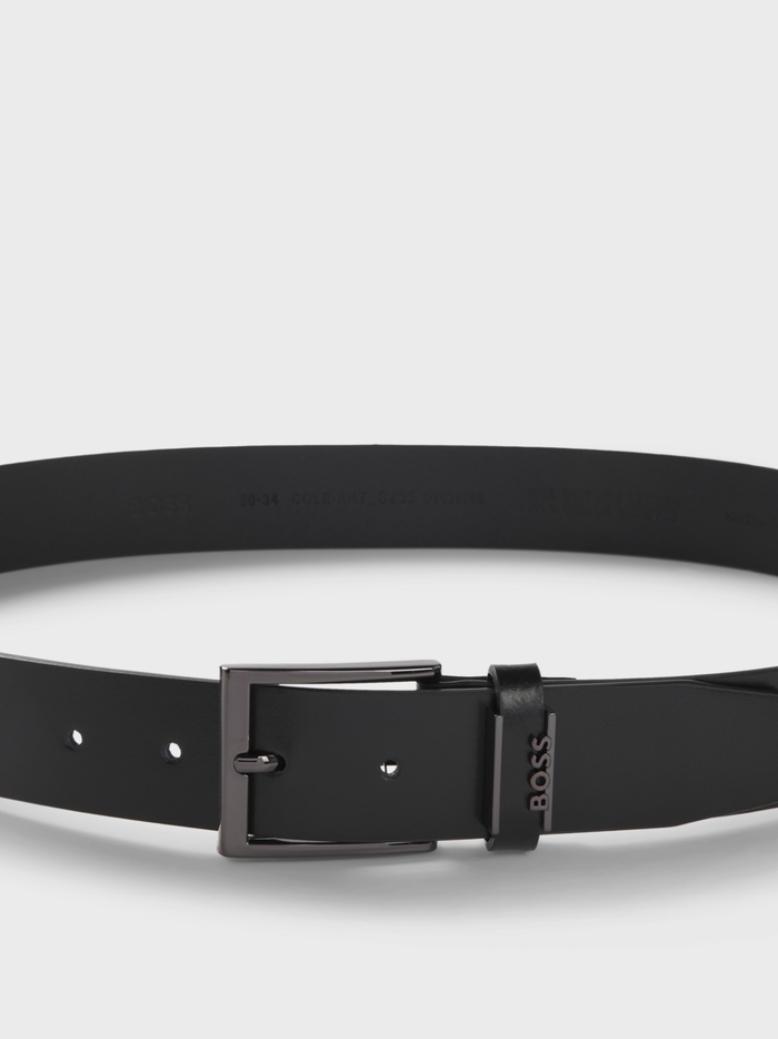 BOSS Cole Ant Leather Belt Black - MAISONDEFASHION.COM