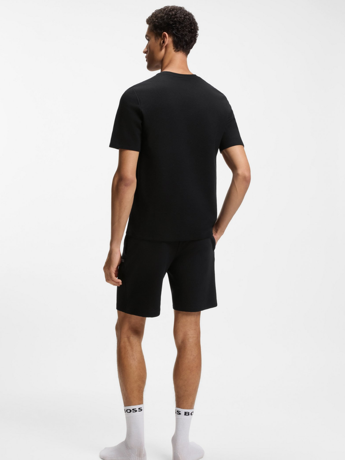 BOSS Cotton-Blend Pyjama T-Shirt With Embroidered Logo Black - MAISONDEFASHION.COM