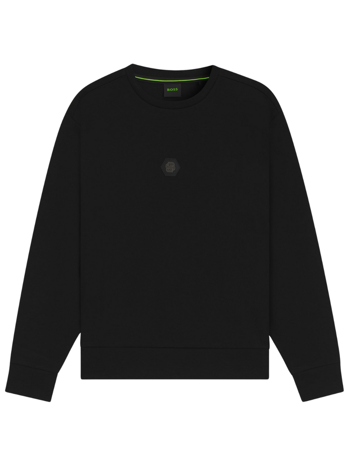 BOSS Cotton-Blend Sweatshirt With Double B Monogram Black - MAISONDEFASHION.COM