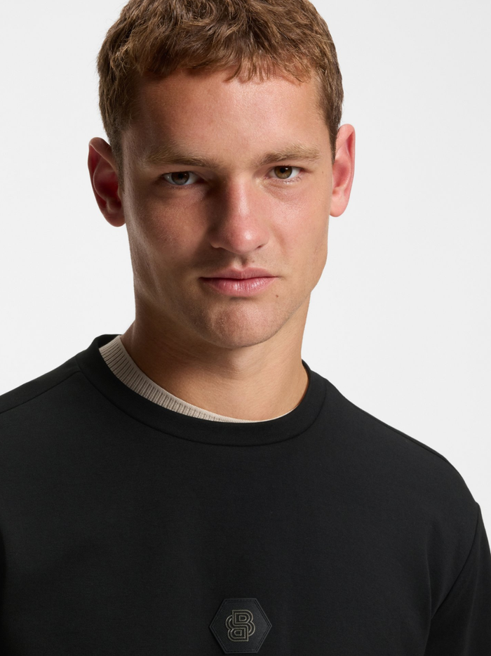 BOSS Cotton-Blend Sweatshirt With Double B Monogram Black - MAISONDEFASHION.COM
