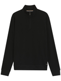 BOSS Cotton-Blend Zipper-Neck Sweatshirt With Waffle Structure Black - MAISONDEFASHION.COM