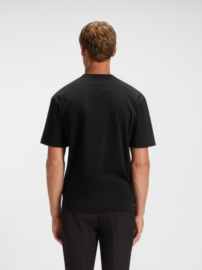 BOSS Cotton-jersey T-shirt With Double B Monogram Black - MAISONDEFASHION.COM