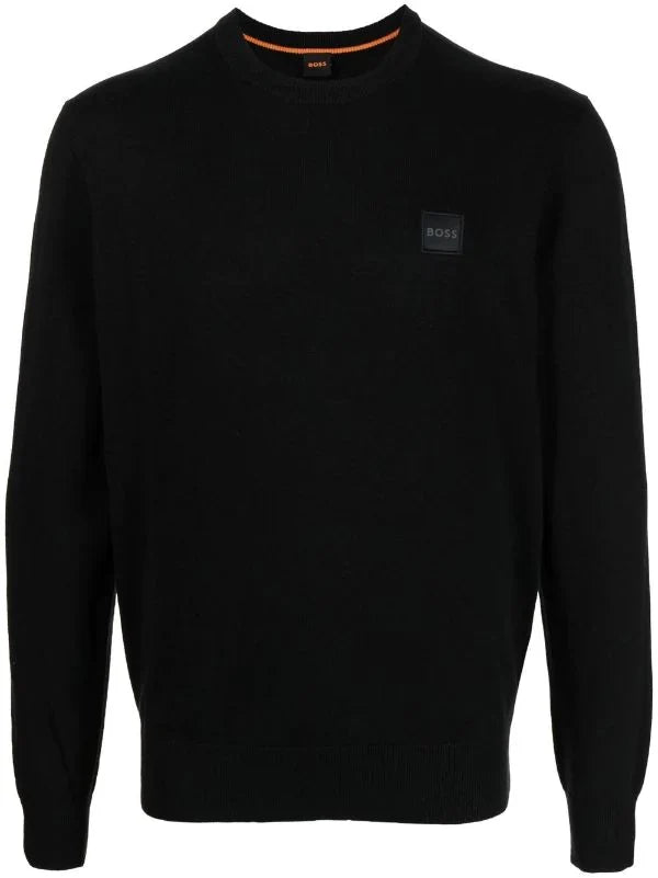 BOSS Crew-neck Sweater Black - MAISONDEFASHION.COM