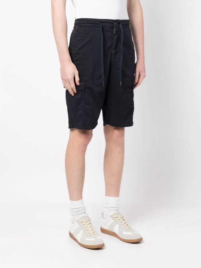 BOSS Drawstring Regular Fit Cargo Shorts Dark Blue - MAISONDEFASHION.COM