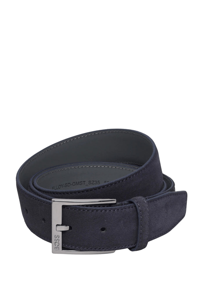 BOSS Elloy SD GMST Luxurious Suede Premium Belt Dark Blue - MAISONDEFASHION.COM