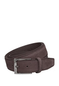 BOSS Elloy SD GMST Luxurious Suede Premium Belt Dark Brown - MAISONDEFASHION.COM