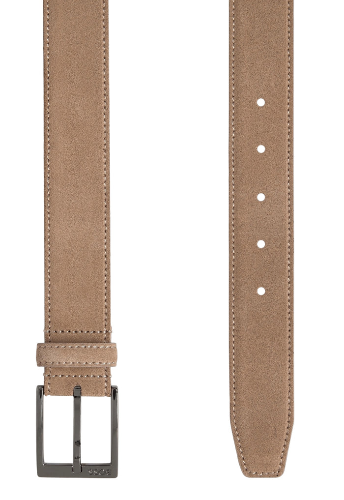 BOSS Elloy SD GMST Luxurious Suede Premium Belt Medium Beige - MAISONDEFASHION.COM