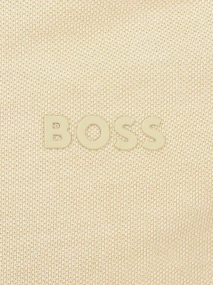 BOSS Embroidered-logo Detail Polo Shirt Open White - MAISONDEFASHION.COM