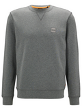 BOSS Embroidered-logo Patch Sweatshirt Light Grey - MAISONDEFASHION.COM