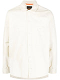 BOSS Embroidered-logo pocket shirt White - MAISONDEFASHION.COM