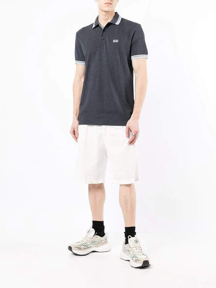 BOSS Embroidered-logo polo shirt Dark Blue - MAISONDEFASHION.COM