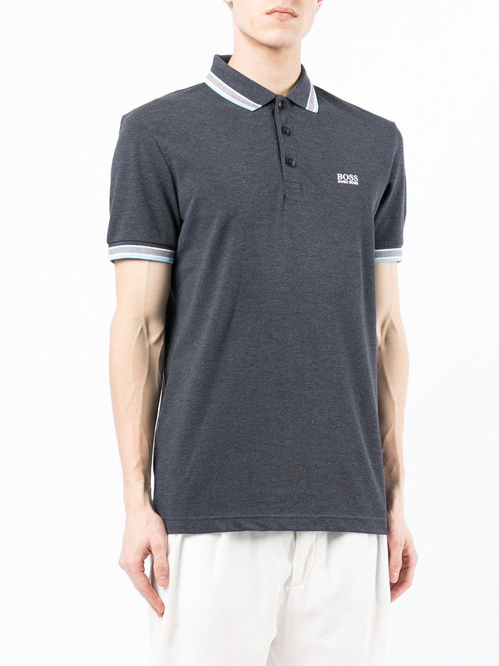 BOSS Embroidered-logo polo shirt Dark Blue - MAISONDEFASHION.COM