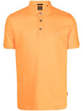 BOSS Embroidered-logo polo shirt Orange - MAISONDEFASHION.COM