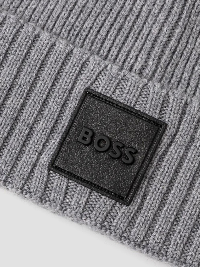 BOSS Flavio Beanie Hat Silver - MAISONDEFASHION.COM