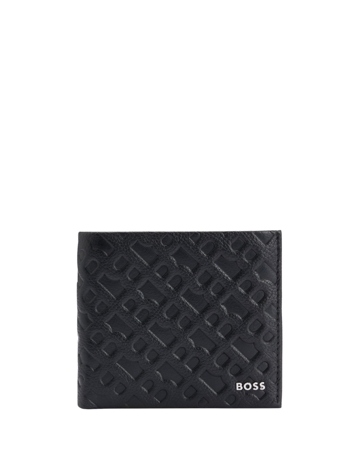 BOSS MEN Grained-leather Wallet Black - MAISONDEFASHION.COM