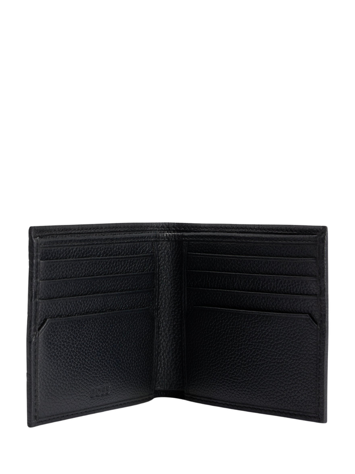 BOSS MEN Grained-leather Wallet Black - MAISONDEFASHION.COM