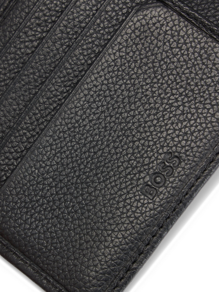 BOSS MEN Grained-leather Wallet Black - MAISONDEFASHION.COM