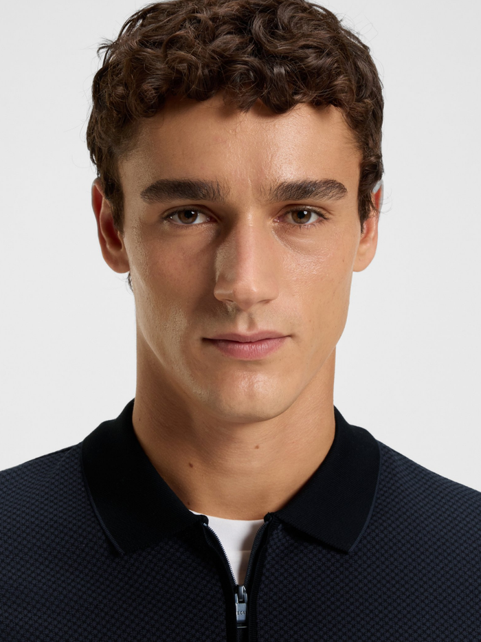BOSS H-Peduzzi Mercerised-Cotton Polo Shirt With Two-Tone Structure Black - MAISONDEFASHION.COM