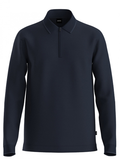 BOSS H-Peduzzi Mercerised-Cotton Polo Shirt With Two-Tone Structure Dark Blue - MAISONDEFASHION.COM