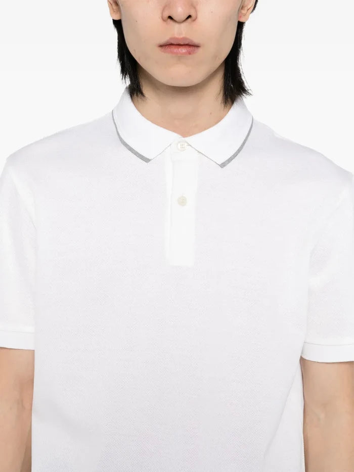 BOSS H-Prout 59 Cotton Polo Shirt Cream White - MAISONDEFASHION.COM