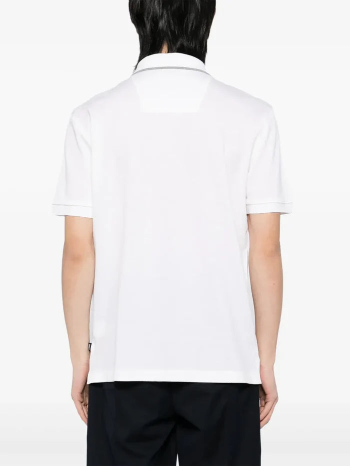 BOSS H-Prout 59 Cotton Polo Shirt Cream White - MAISONDEFASHION.COM