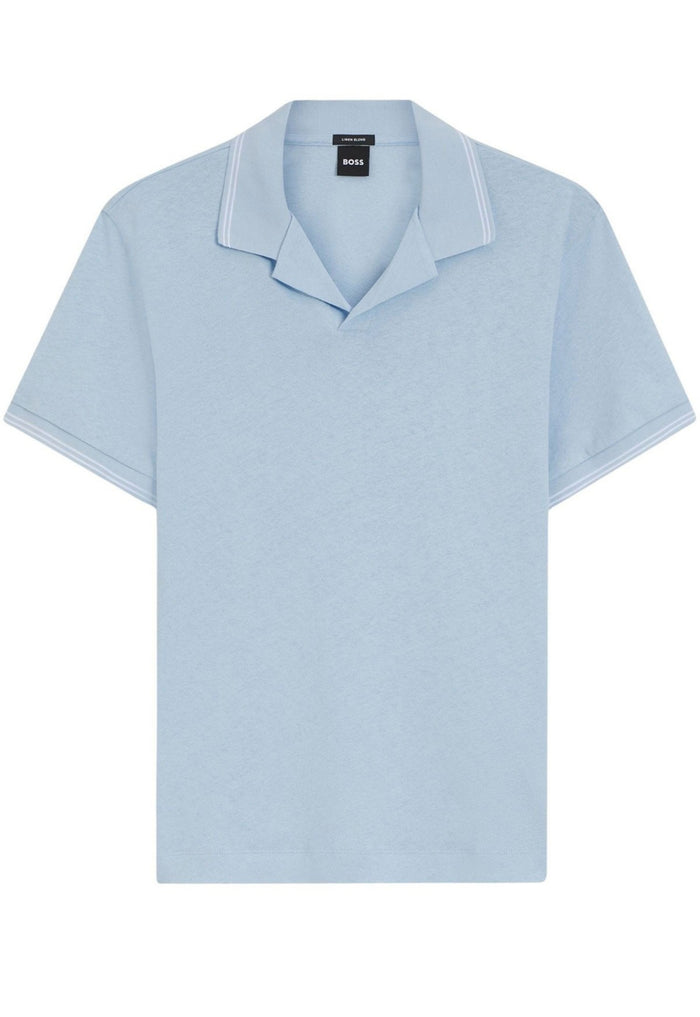 BOSS H-Pye 235 Polo Shirt Light Blue - MAISONDEFASHION.COM